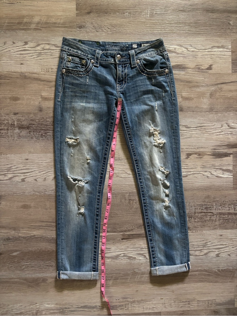 Miss Me Ripped Blue Skinny Jeans